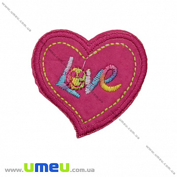 Термоаплікація Сердечко, 5х5 см, Малинова (APL-022253)