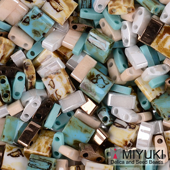 Бісер японський Miyuki TILA №mix16, Бірюзово-коричневий (BIS-051199)