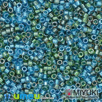 Бісер японський Miyuki Delica 11/0 DB985, Зелено-блакитний мікс (BIS-040020)
