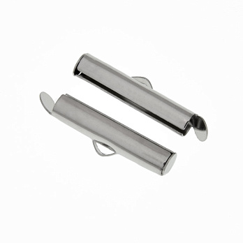 Затискачі круглі з нерж. сталі, 20х5,7х4 мм, Темне срібло (ZAG-060893)