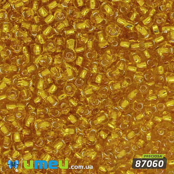 Бисер чешский №308/87060, Желтый темный, Блестящий, 10/0 (BIS-003778)