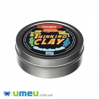 Умный пластилин Paulinda Thinking Clay Светится в темноте 30г (синий) (DIF-043401)