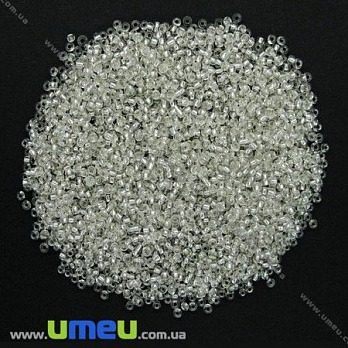 Бісер китайський дрібний, 12/0, Сріблястий блискучий, 2 мм (BIS-000502)