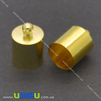 Колпачок металлический, 13х9 мм, Золото, 1 шт (OBN-008473)