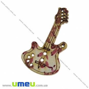 Декоративний пришивний елемент Гітара, 34х19 мм (DIF-021280)