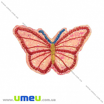 Термоаппликация Бабочка блестящая, 6х4 см, Красная, 1 шт (APL-022201)