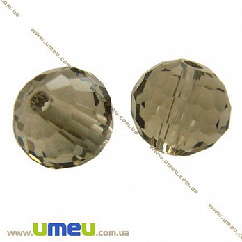 [Архів] Намистина під кришталь гранована кругла, 8 мм, Димчаста (BUS-008752)