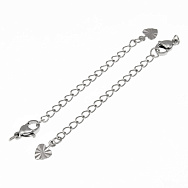 Замок-карабин из нерж. стали с удлинителем и концевиком, 70 мм, Темное серебро (STL-060890)