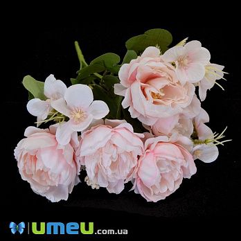 Букет півонії з ромашками, 32 см, Персиковий (DIF-045841)