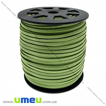 Замшевый шнур, 4 мм, Зеленый, 1 м (LEN-021746)