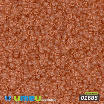 Бісер чеський №146/01685, Теракотовий, Прозорий, 10/0 (BIS-043773)