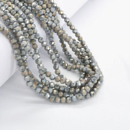 Намистини круглі грановані, 4 мм, Сіро-зелені АВ (BUS-052208)