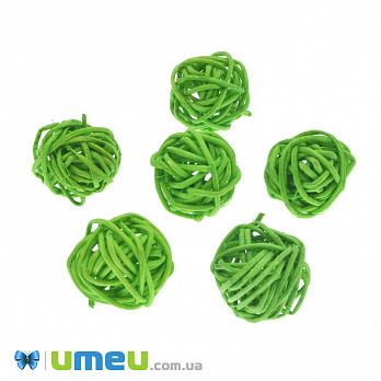 Шар из ротанга, 25 мм, Салатовый (DIF-042896)