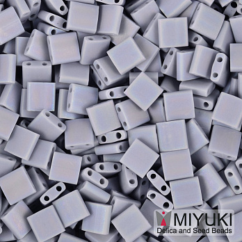 Бісер японський Miyuki TILA №498FR, 5х5 мм, Сірий матовий АВ (BIS-053206)