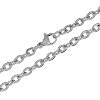 Основа на шию з нерж. ст., Темне срібло, 4 мм, 80 см (STL-057866)