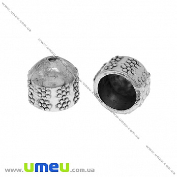Колпачок металлический, 12х10 мм, Темное серебро, 1 шт (OBN-031804)