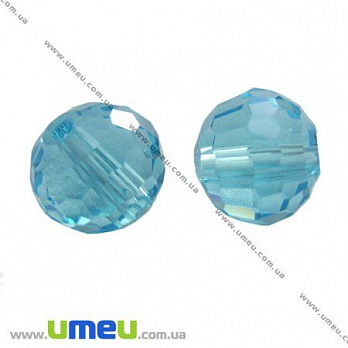 [Архів] Намистина під кришталь гранована кругла, 8 мм, Блакитна (BUS-008750)