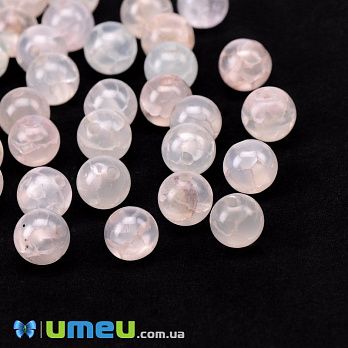 [Архів] Намисто натуральний камінь Агат Відня дракона бежевий, 6 мм, Кругла (BUS-021672)