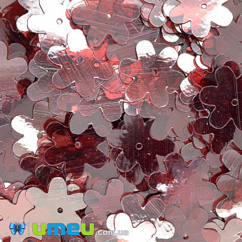 Паєтки Індія квіти, 15 мм, Червоні (PAI-041456)