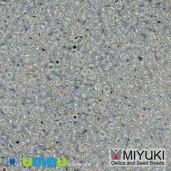 Бисер японский Miyuki круглый RR 15/0 №250, Прозрачный АВ, 5 г (BIS-045863)