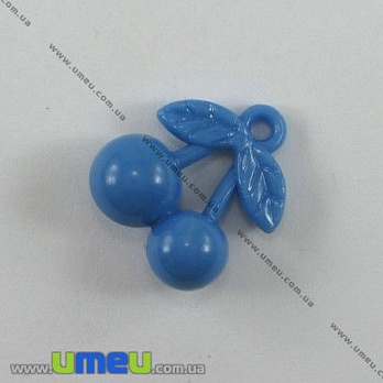 [Архів] Підвіска пластикова Вишня, Синя, 26х21х11 мм (POD-000543)