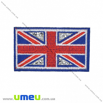 Термоаплікація зі стразами Прапор, 8х4,5 см (APL-035227)