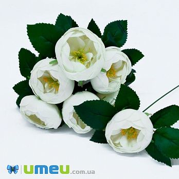 [Архів] Півонія тканинна, 65 мм, Білий (DIF-044973)