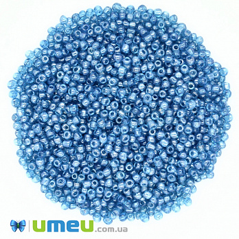Бисер китайский средний, 8/0, Голубой глазурированный, 3 мм, 25 г (BIS-037671)