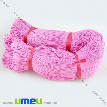 Вощеный шнур (коттон), 1 мм, Розовый, 1 м (LEN-000367)