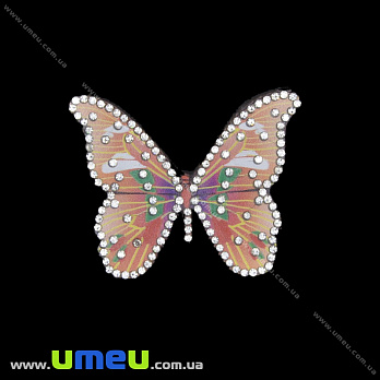 Термоаплікація зі стразами Метелик, 6,5х5 см (APL-035219)
