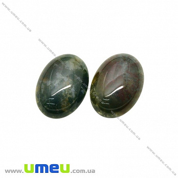 Кабошон нат. камінь Агат моховий, Овал, 18х13 мм (KAB-025955)