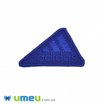 Термоаппликация Adidas, 5х3 см, Синяя, 1 шт (APL-042367)