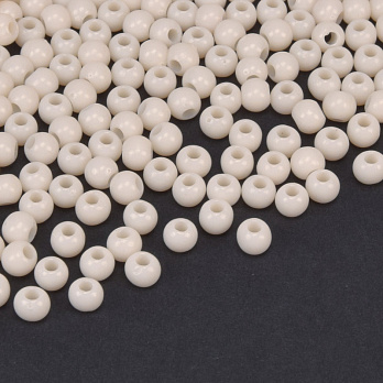Намистини пластикові Круглі, 3,5 мм, Кремові (BUS-059691)