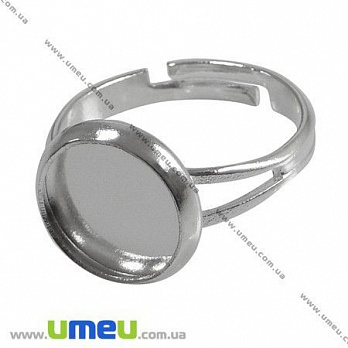 Кольцо под кабошон 12 мм, Темное серебро, 1 шт (OSN-002558)