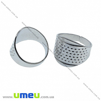 Наперсток-кольцо металлический, Темное серебро, 1 шт (SEW-014190)