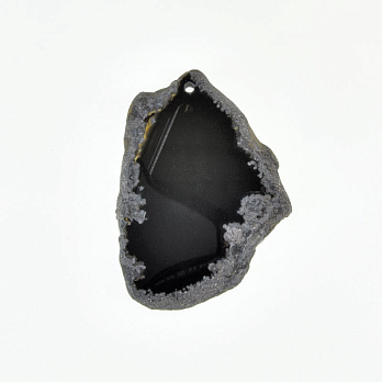 Зріз Агата, Чорний, 59х42 мм (POD-020218)