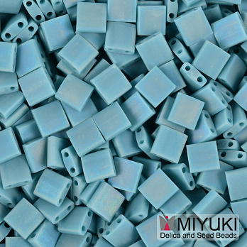 Бісер японський Miyuki TILA №412FR, 5х5 мм, Бірюзовий матовий АВ (BIS-053203)