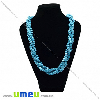 [Архів] Намиста з натурального каменю Джгут Бірюза (син.) Синя, 55 см (BUS-028716)