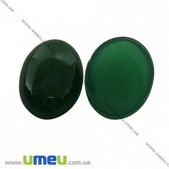 Кабошон нат. камень Агат зеленый, Овал, 25х18 мм, 1 шт (KAB-003085)