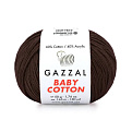 Пряжа Gazzal Baby Cotton №3436, 50 г, 165 м, Коричневая (YAR-060767)
