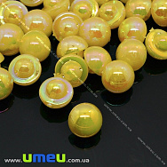 Гудзик пластиковий на ніжці Круглий перламутровий, 10 мм, Жовтий АВ, 1 шт (PUG-012852)