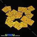 Пайетки Китай квадратные, 12,5х12,5 мм, Золотистые, 5 г (PAI-013132)