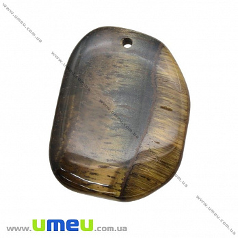 Подвеска из натурального камня, Тигровый глаз, 40х31 мм, 1 шт (POD-020183)
