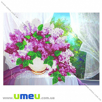 Схема для виш. бісером Каролінка, Бузок біля вікна, 35х26 см (SXM-027909)