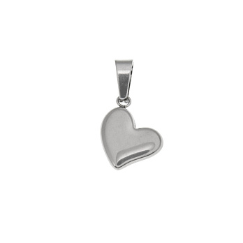 Подвеска из нерж. стали Сердце, 13х10 мм, Темное серебро (STL-060696)