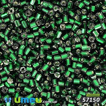 Бісер чеський Рубка 10/0, №57150, Зелений темний блискучий (BIS-031261)