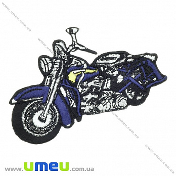 Термоаппликация Мотоцикл синий, 9х5 см, 1 шт (APL-024649)