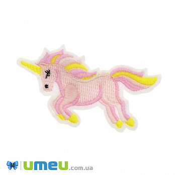 Термоаплікація дитяча Єдиноріг, 9х5 см, Рожева (APL-042531)