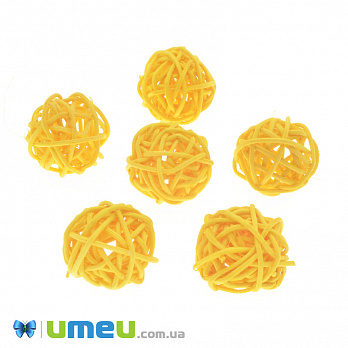 Куля з ротанга, 25 мм, Жовтий (DIF-042895)