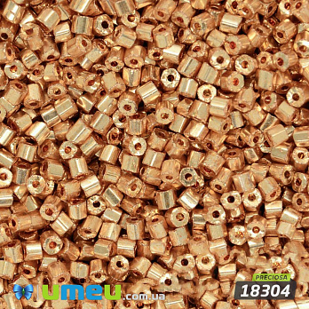 Бисер чешский Рубка 9/0, №18304, Золото металлизированный, 5 г (BIS-012800)
